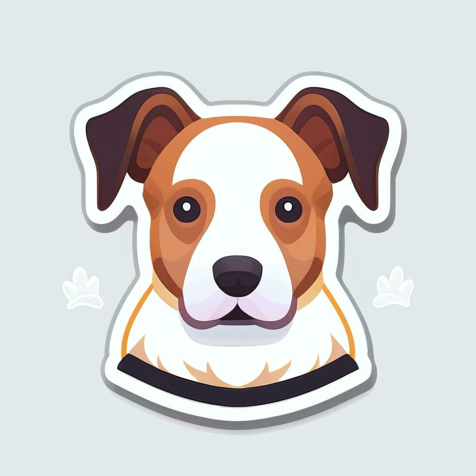 AI generated Cute Dog Avatar Icon Clip Art Sticker Decoration Simple Background photo