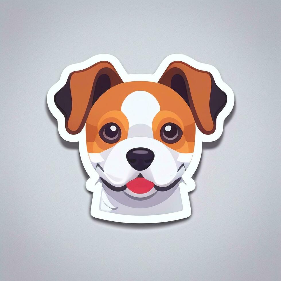 AI generated Cute Dog Avatar Icon Clip Art Sticker Decoration Simple Background photo