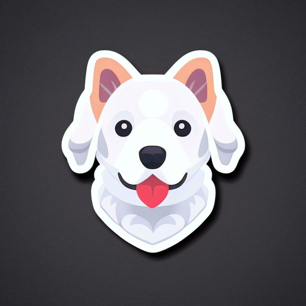 AI generated Cute Dog Avatar Icon Clip Art Sticker Decoration Simple Background photo
