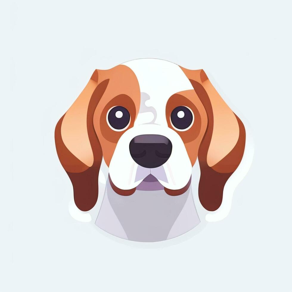 AI generated Cute Dog Avatar Icon Clip Art Sticker Decoration Simple Background photo