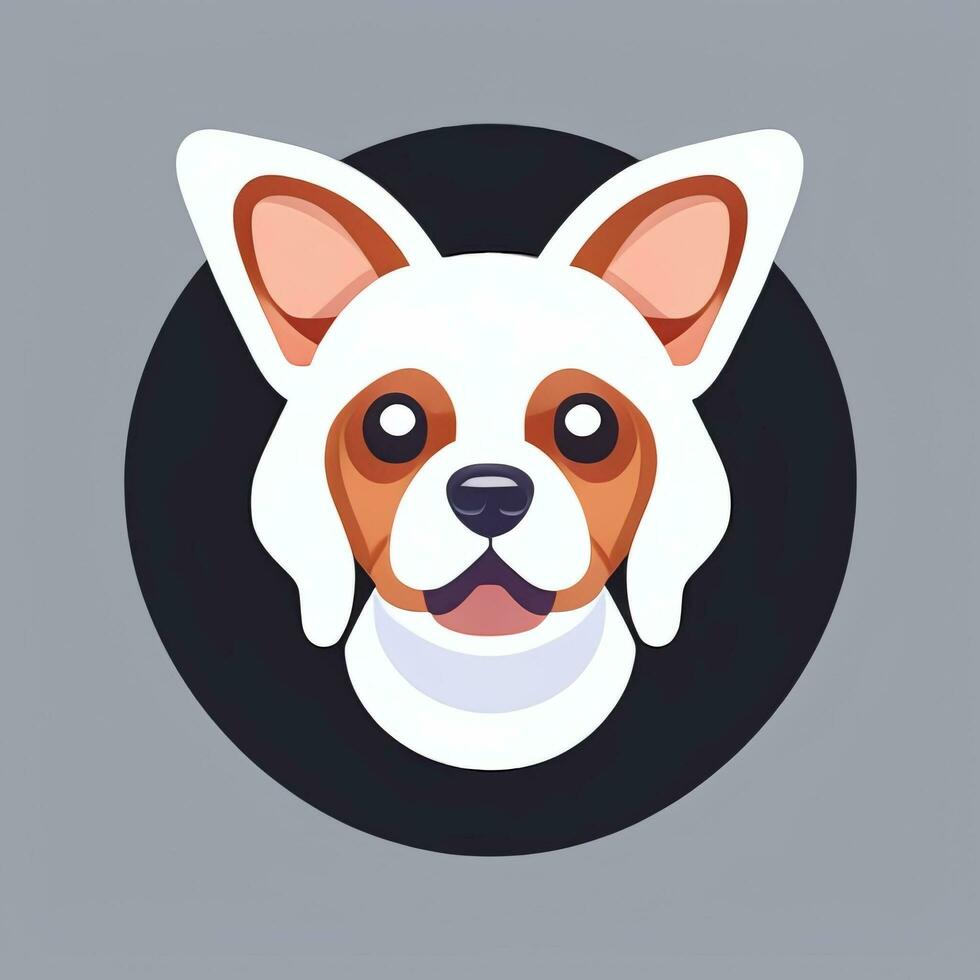 AI generated Cute Dog Avatar Icon Clip Art Sticker Decoration Simple Background photo