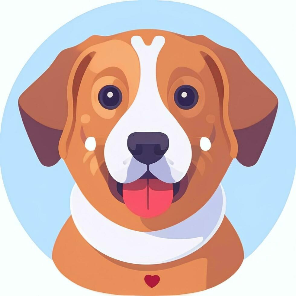 AI generated Cute Dog Avatar Icon Clip Art Sticker Decoration Simple Background photo