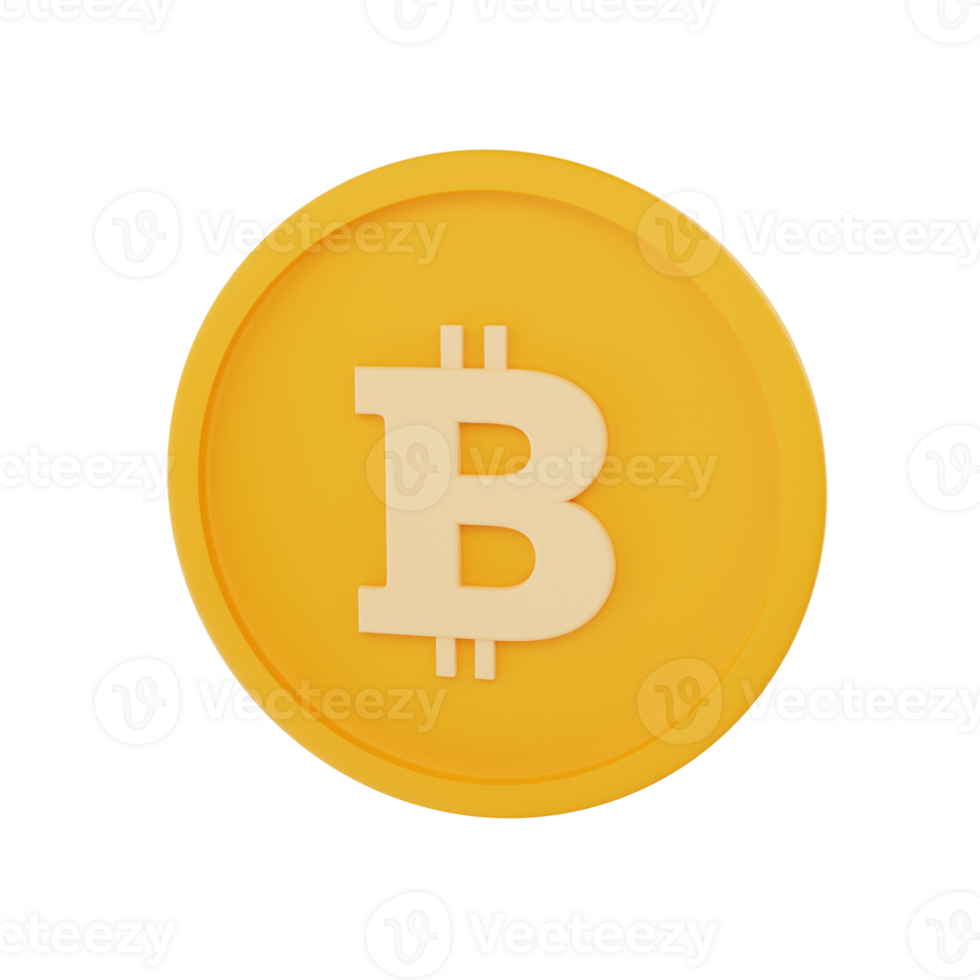 3d renderen bitcoin icoon voorwerp png