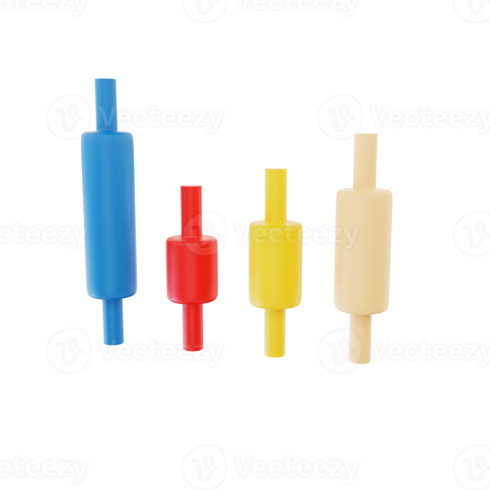 3D Rendering Candle Stick Icon Object png