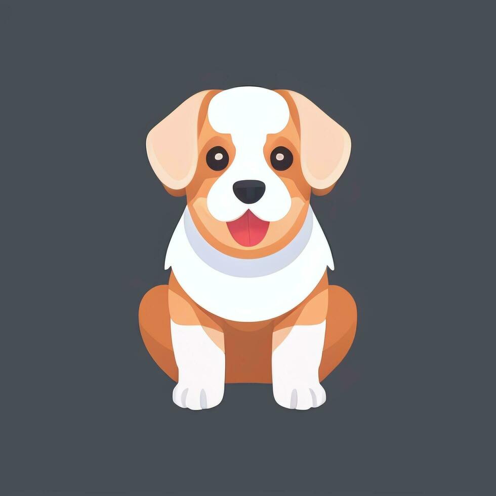 AI generated Cute Dog Avatar Icon Clip Art Sticker Decoration Simple Background photo