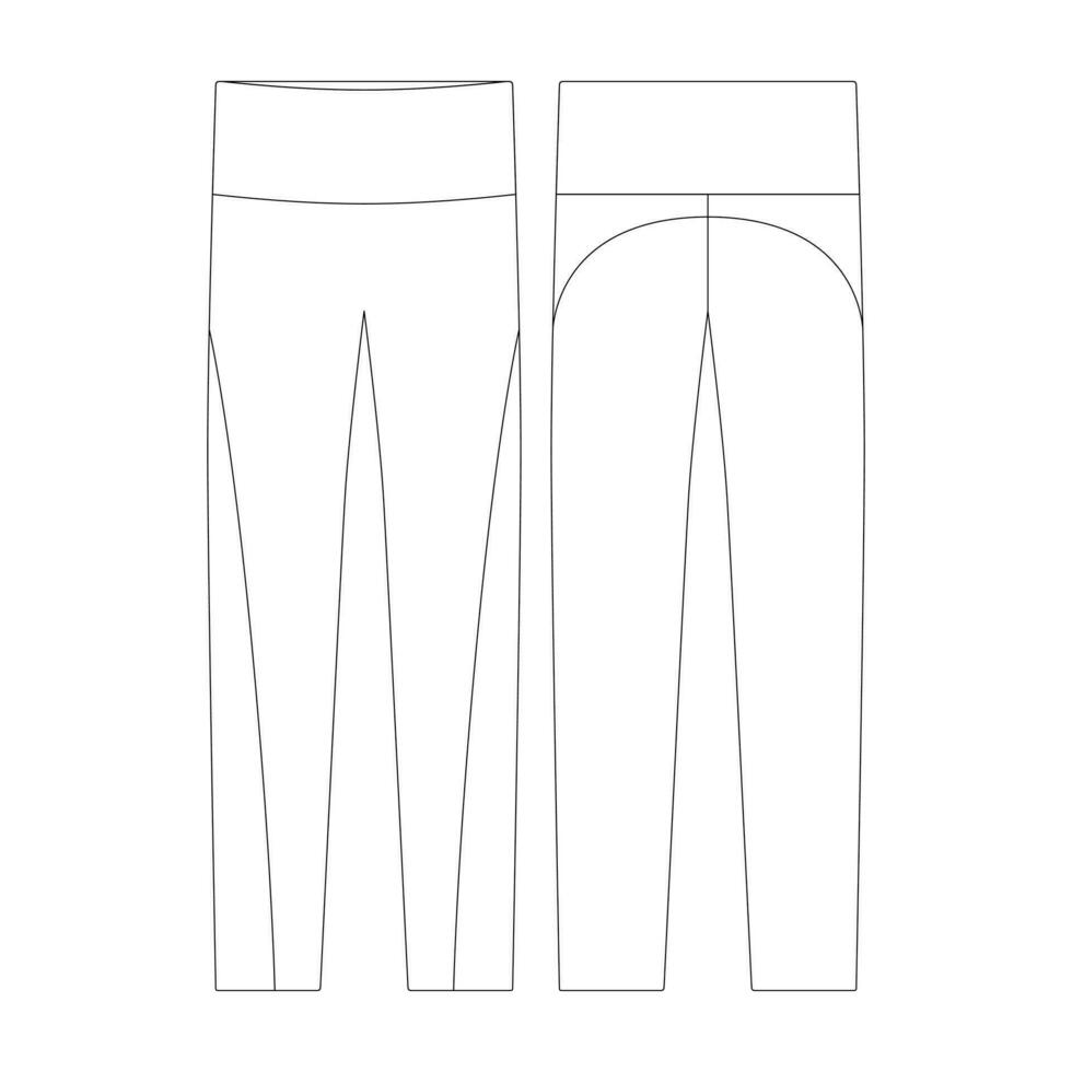 modelo podar legging vector ilustración plano diseño contorno ropa colección