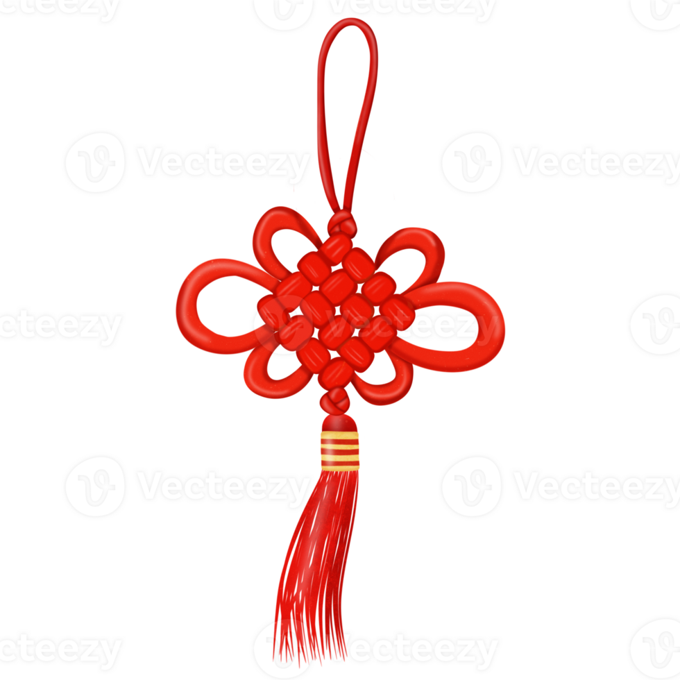 Chinese lucky knot with tassel png illustration