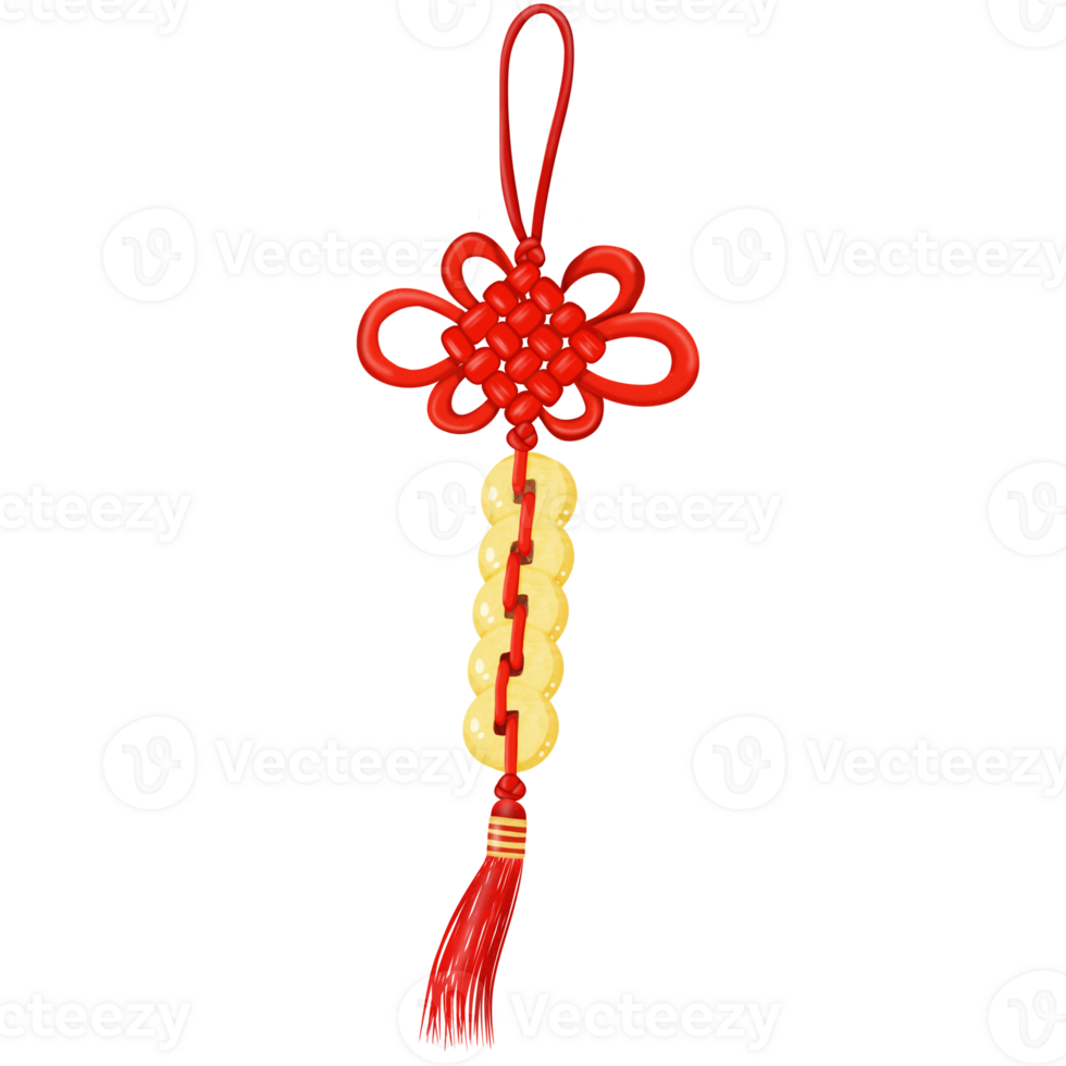 Chinese lucky knot with tassel png illustration