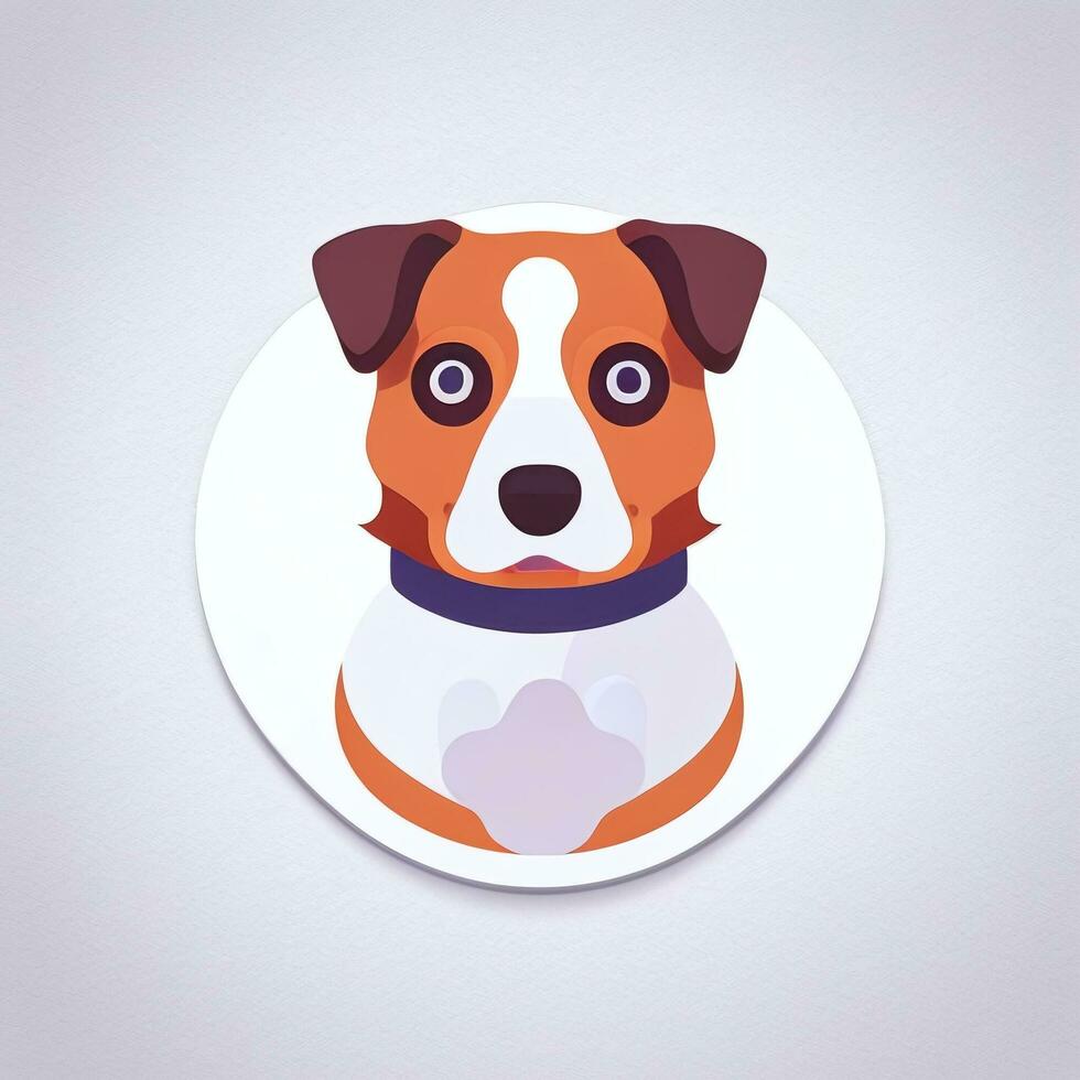 AI generated Cute Dog Avatar Icon Clip Art Sticker Decoration Simple Background photo