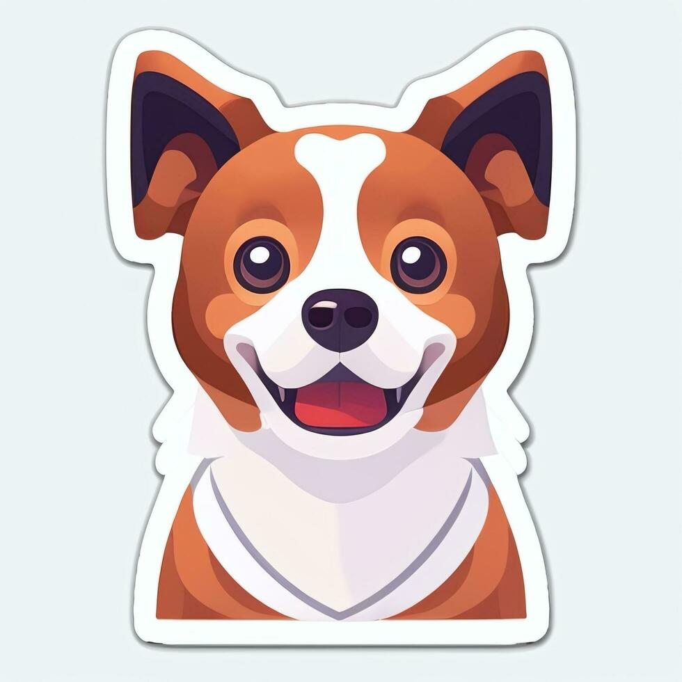 AI generated Cute Dog Avatar Icon Clip Art Sticker Decoration Simple Background photo