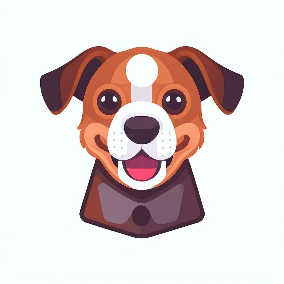 AI generated Cute Dog Avatar Icon Clip Art Sticker Decoration Simple Background photo
