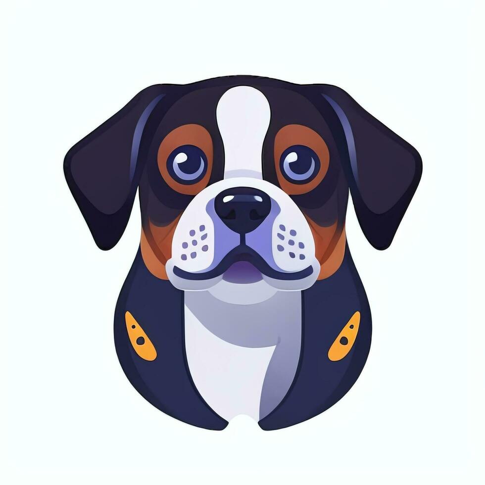 AI generated Cute Dog Avatar Icon Clip Art Sticker Decoration Simple Background photo