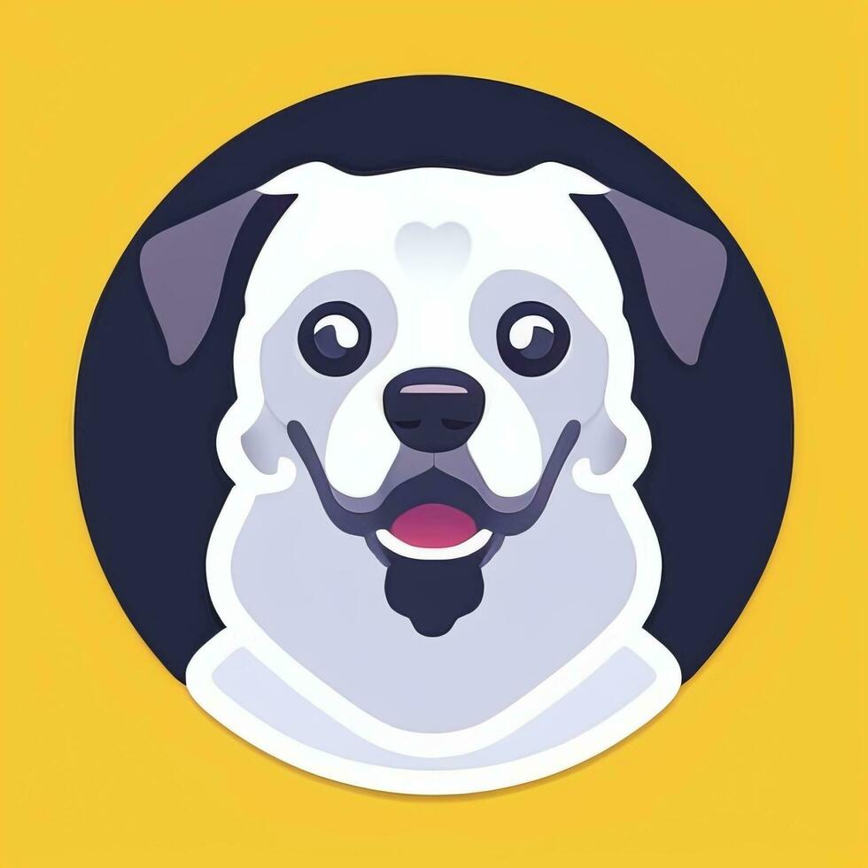 AI generated Cute Dog Avatar Icon Clip Art Sticker Decoration Simple Background photo