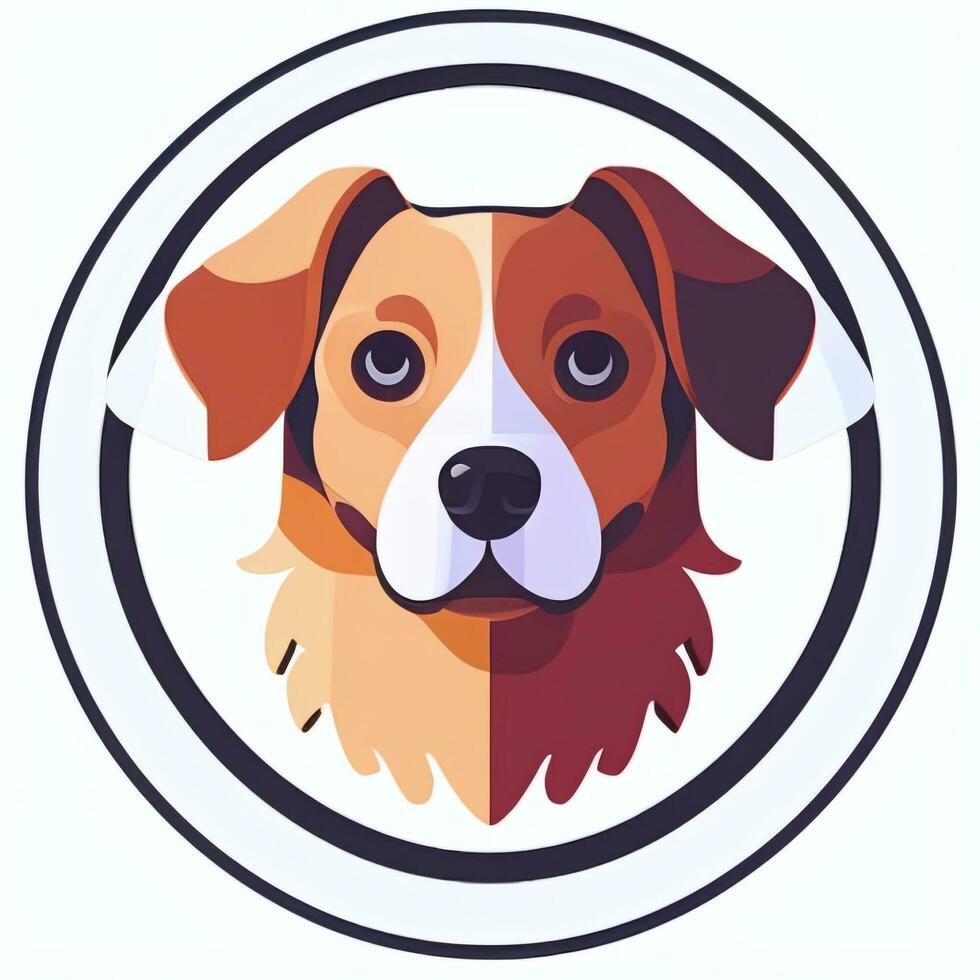 AI generated Cute Dog Avatar Icon Clip Art Sticker Decoration Simple Background photo