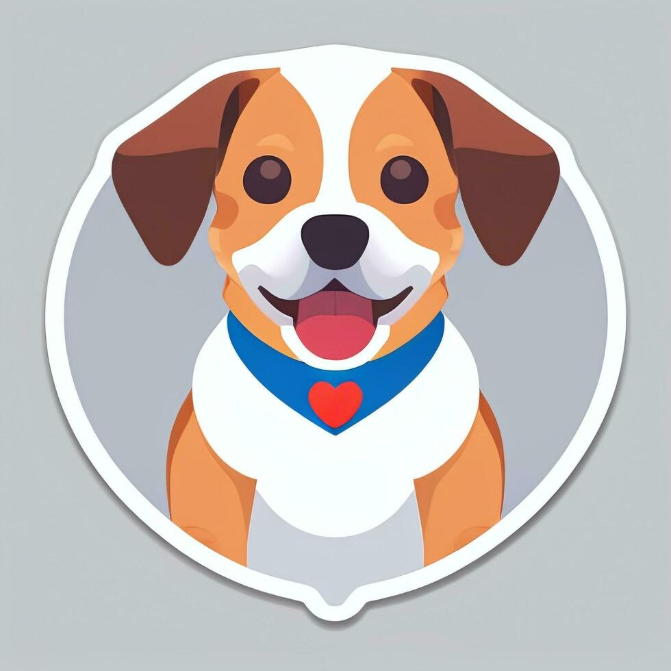 AI generated Cute Dog Avatar Icon Clip Art Sticker Decoration Simple Background photo