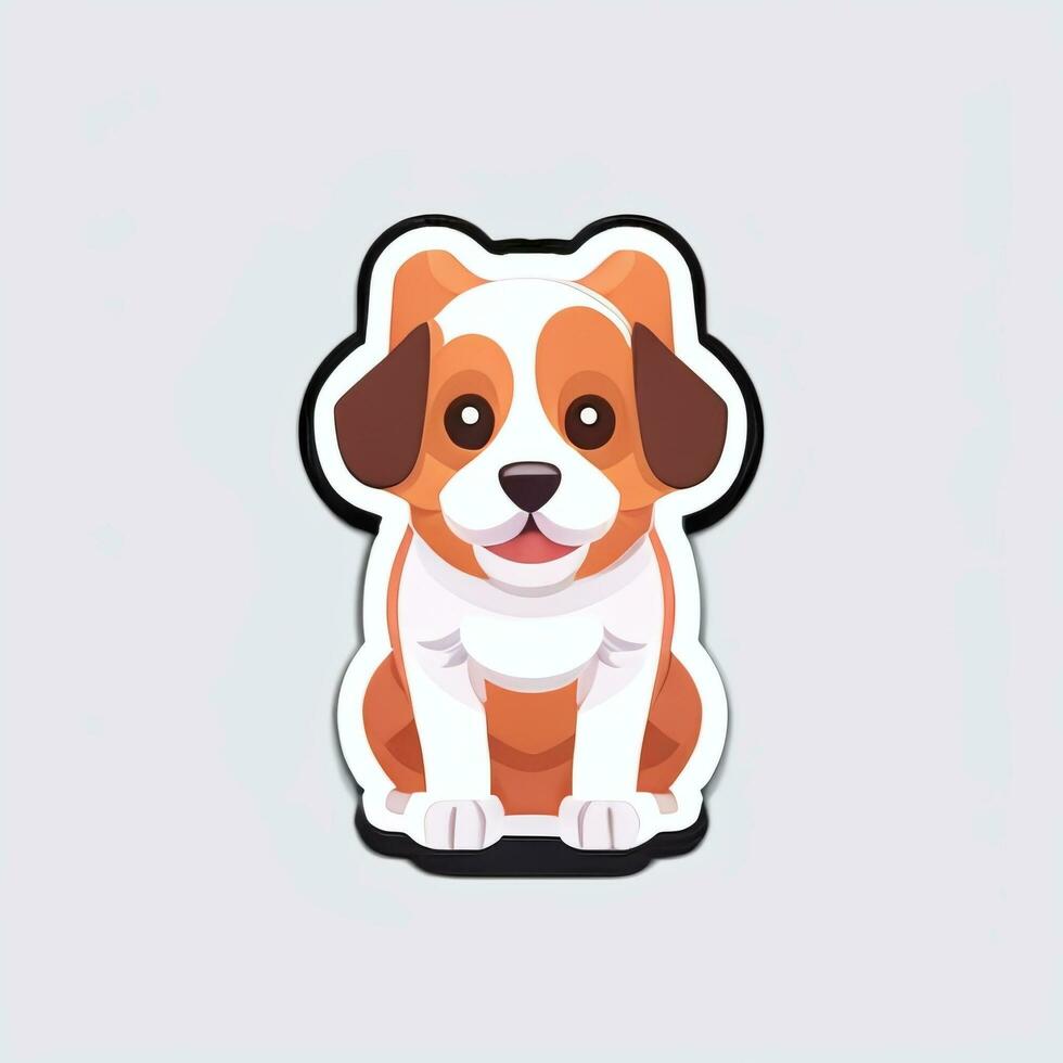 AI generated Cute Dog Avatar Icon Clip Art Sticker Decoration Simple Background photo