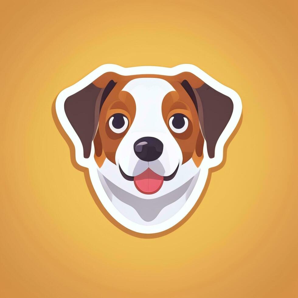 AI generated Cute Dog Avatar Icon Clip Art Sticker Decoration Simple Background photo