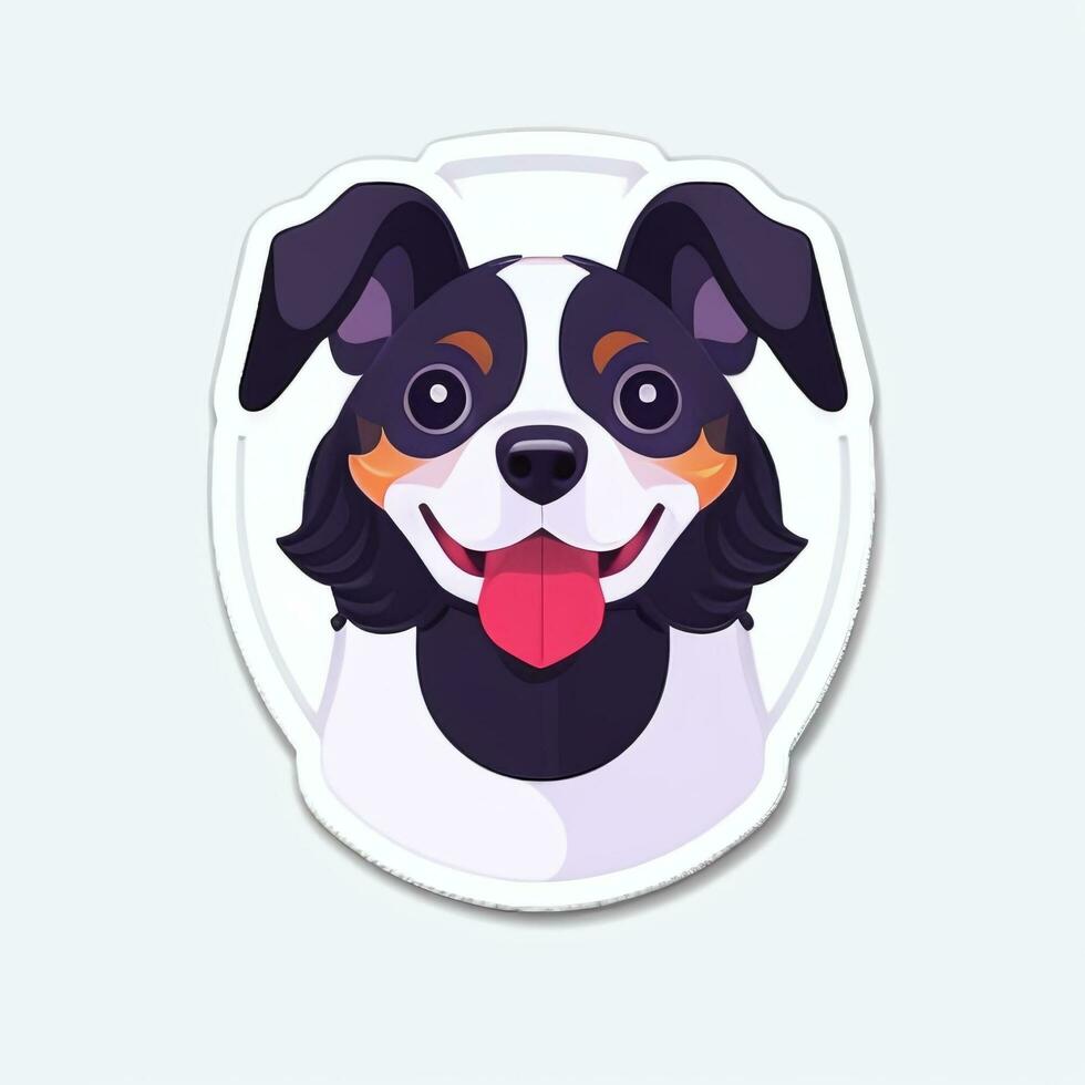 AI generated Cute Dog Avatar Icon Clip Art Sticker Decoration Simple Background photo