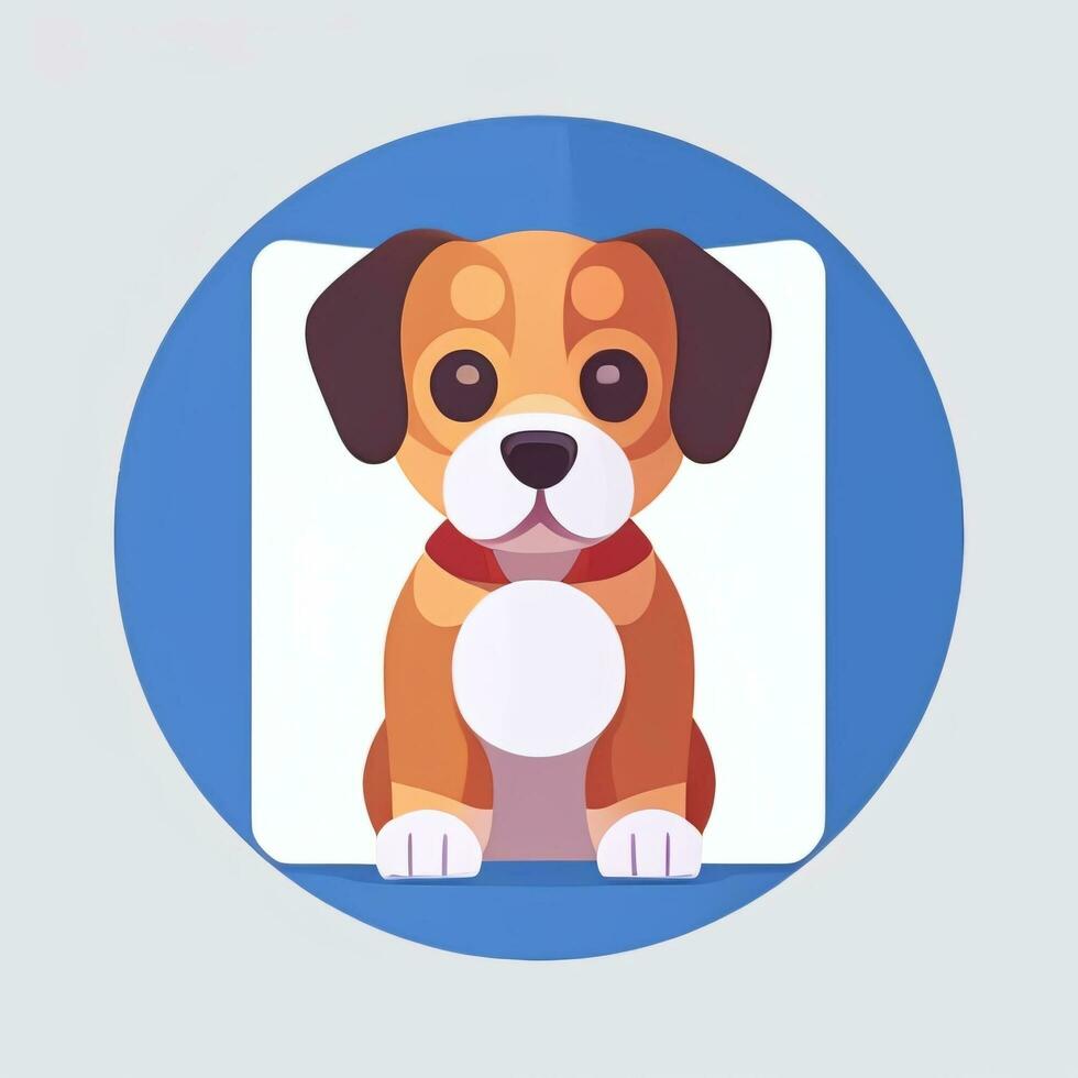 AI generated Cute Dog Avatar Icon Clip Art Sticker Decoration Simple Background photo