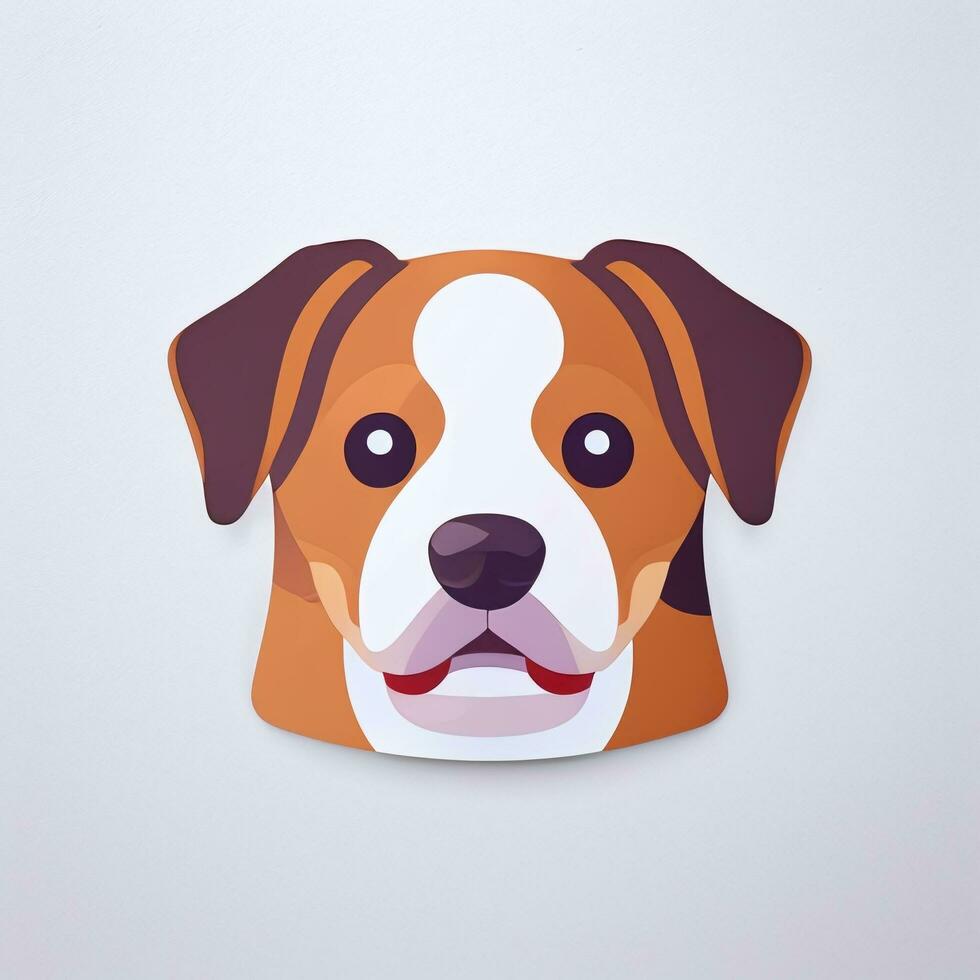 AI generated Cute Dog Avatar Icon Clip Art Sticker Decoration Simple Background photo