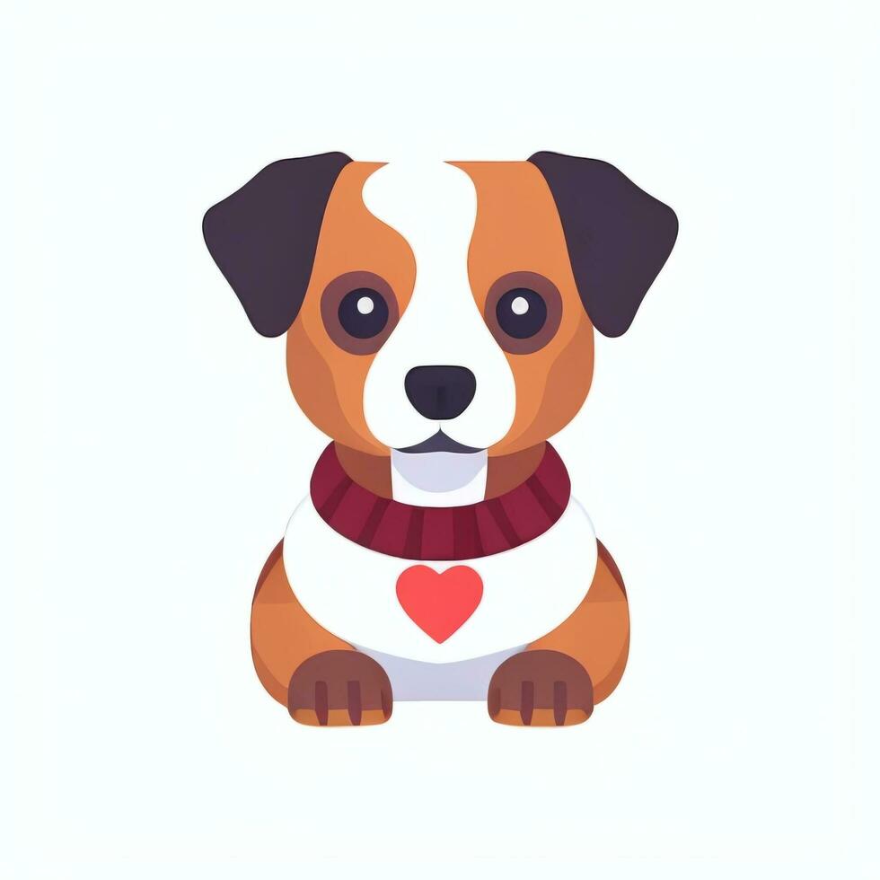 AI generated Cute Dog Avatar Icon Clip Art Sticker Decoration Simple Background photo