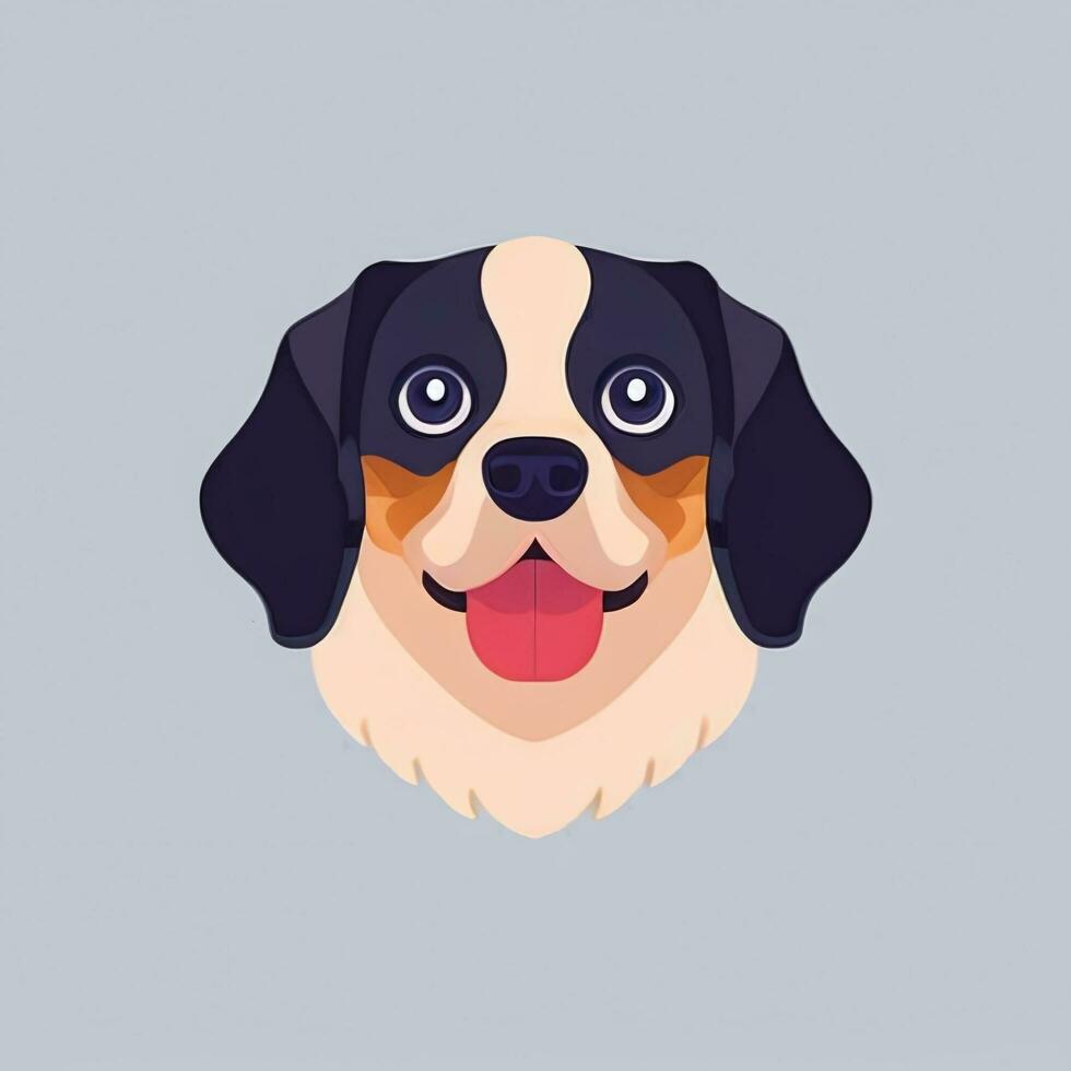 AI generated Cute Dog Avatar Icon Clip Art Sticker Decoration Simple Background photo