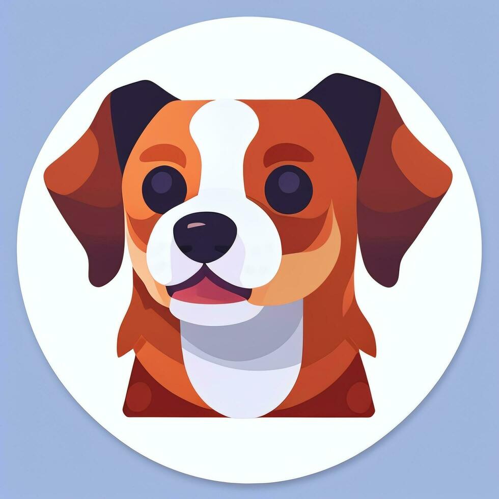 AI generated Cute Dog Avatar Icon Clip Art Sticker Decoration Simple Background photo