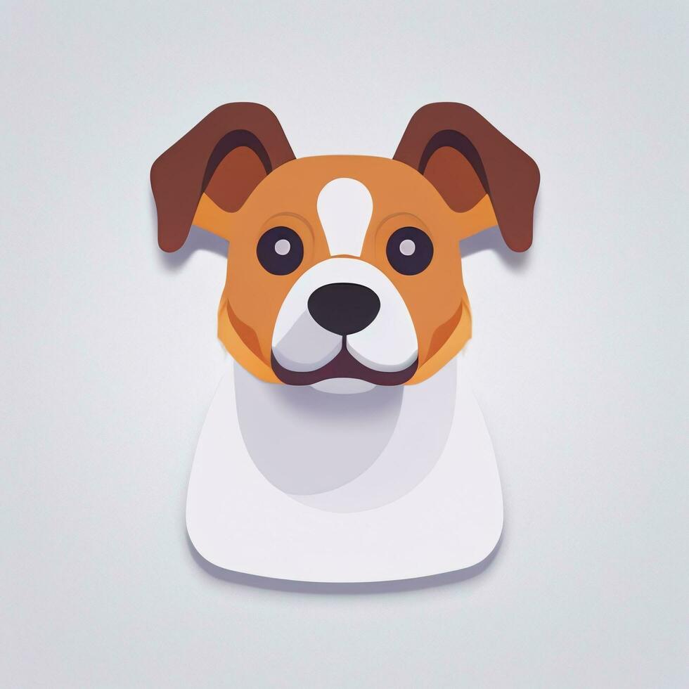 AI generated Cute Dog Avatar Icon Clip Art Sticker Decoration Simple Background photo