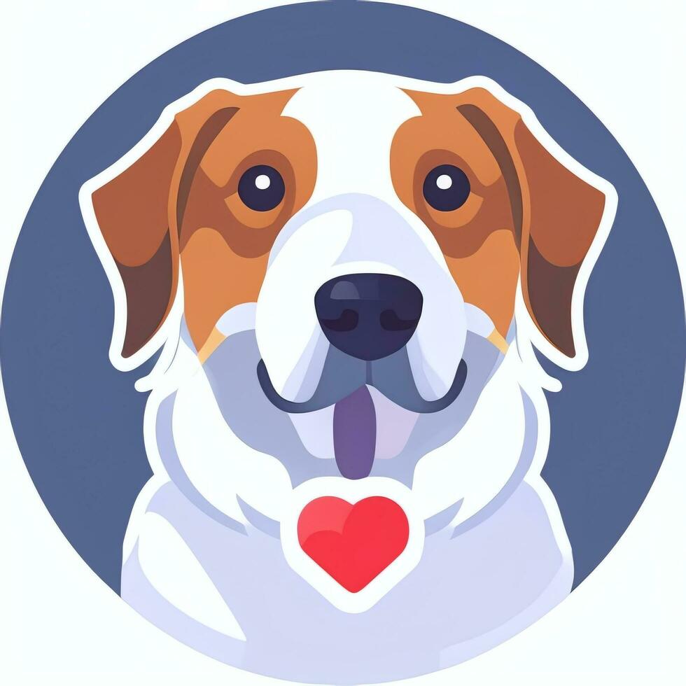 AI generated Cute Dog Avatar Icon Clip Art Sticker Decoration Simple Background photo