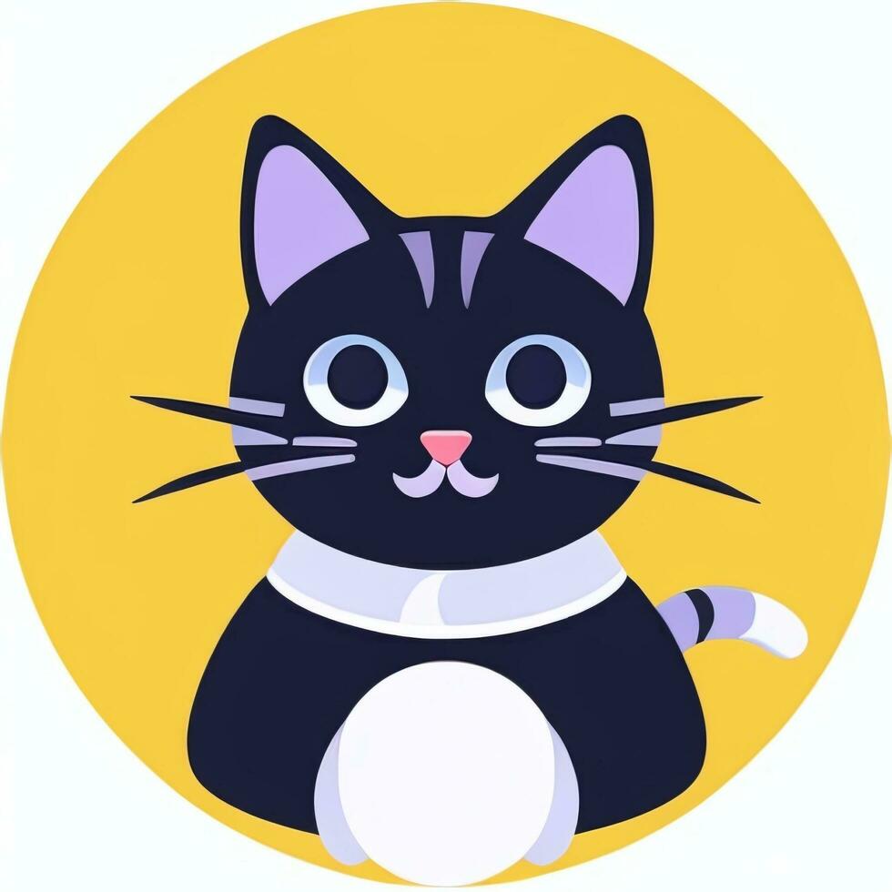 AI generated Cute Cat Avatar Icon Clip Art Sticker Decoration Simple Background photo