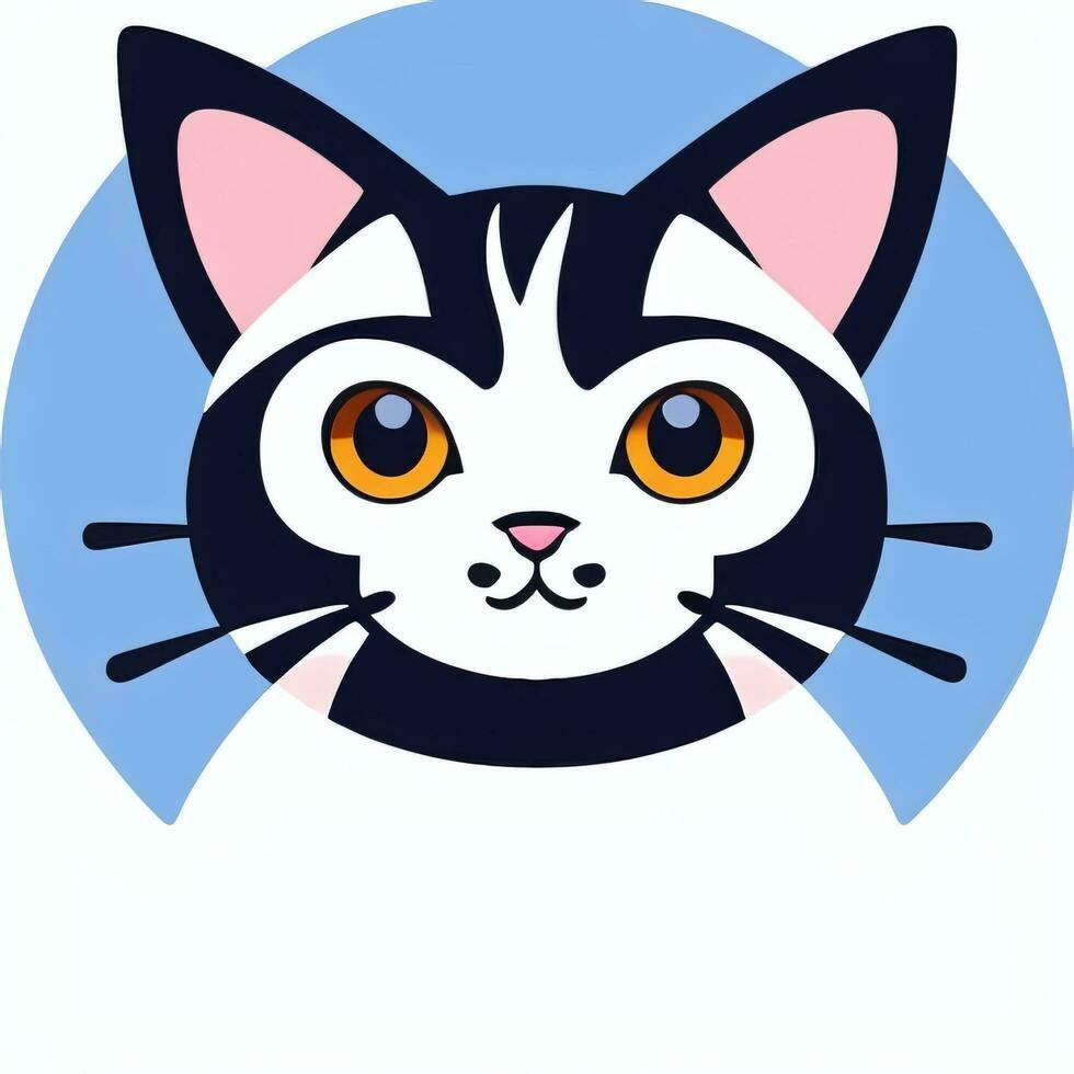 AI generated Cute Cat Avatar Icon Clip Art Sticker Decoration Simple Background photo