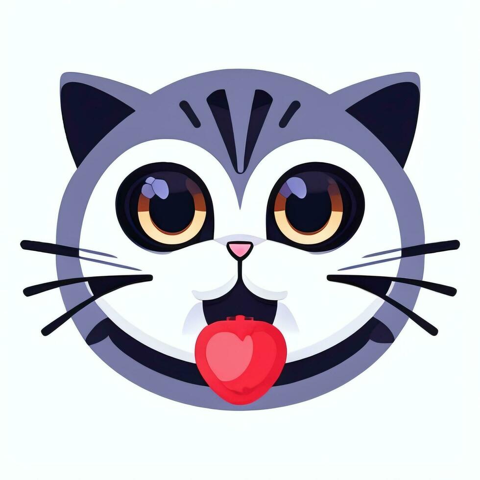 AI generated Cute Cat Avatar Icon Clip Art Sticker Decoration Simple Background photo