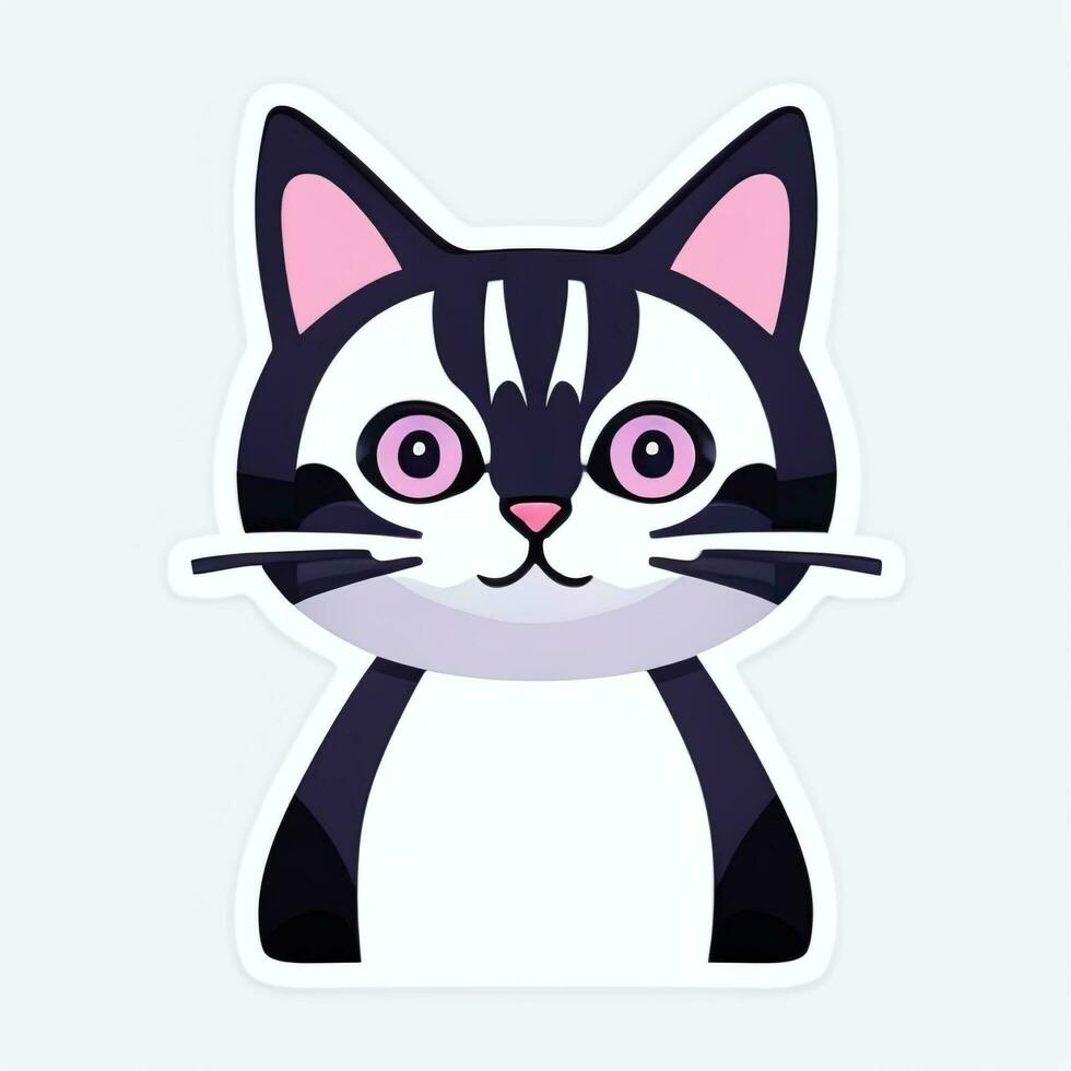 AI generated Cute Cat Avatar Icon Clip Art Sticker Decoration Simple Background photo