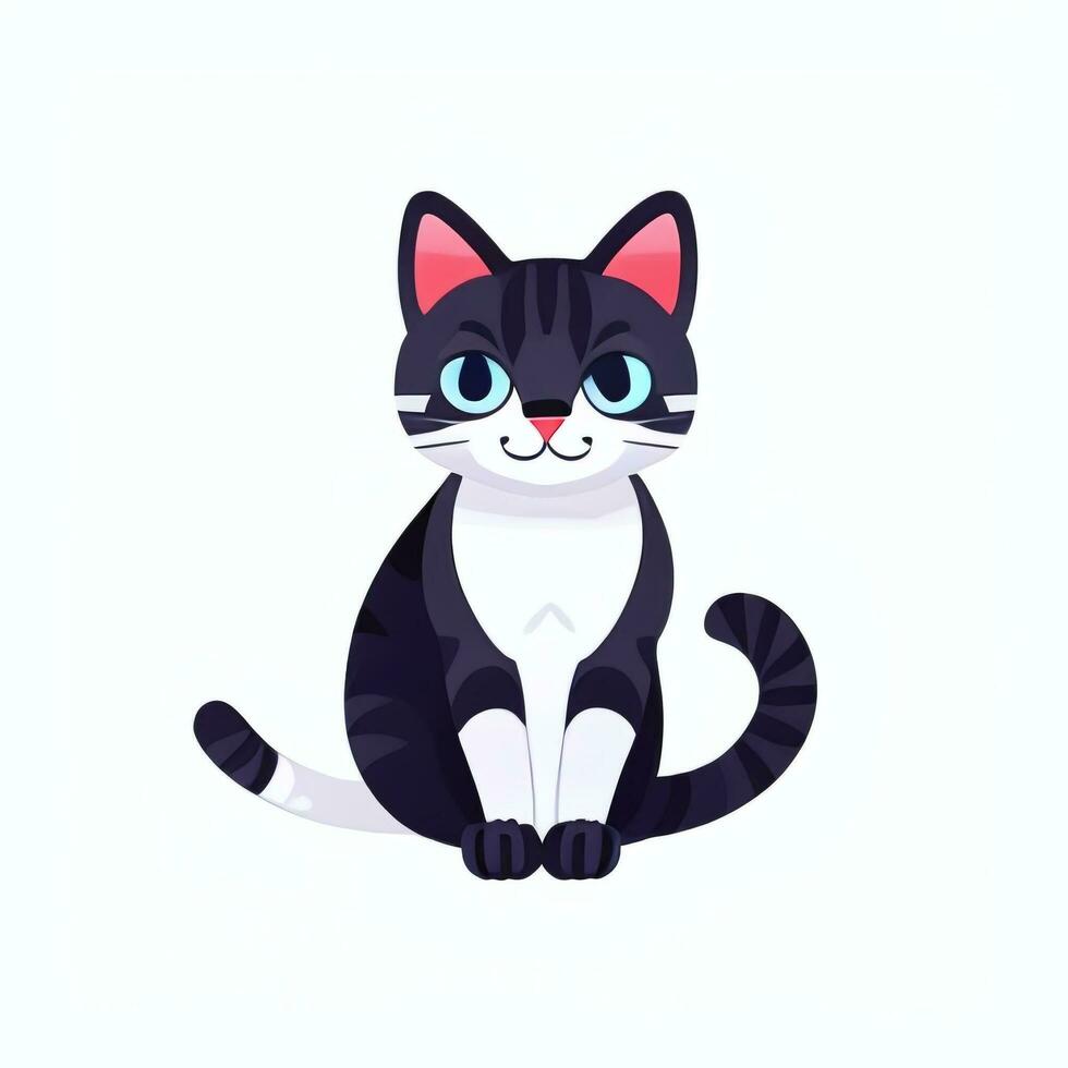 ai generado linda gato avatar icono acortar Arte pegatina decoración sencillo antecedentes foto