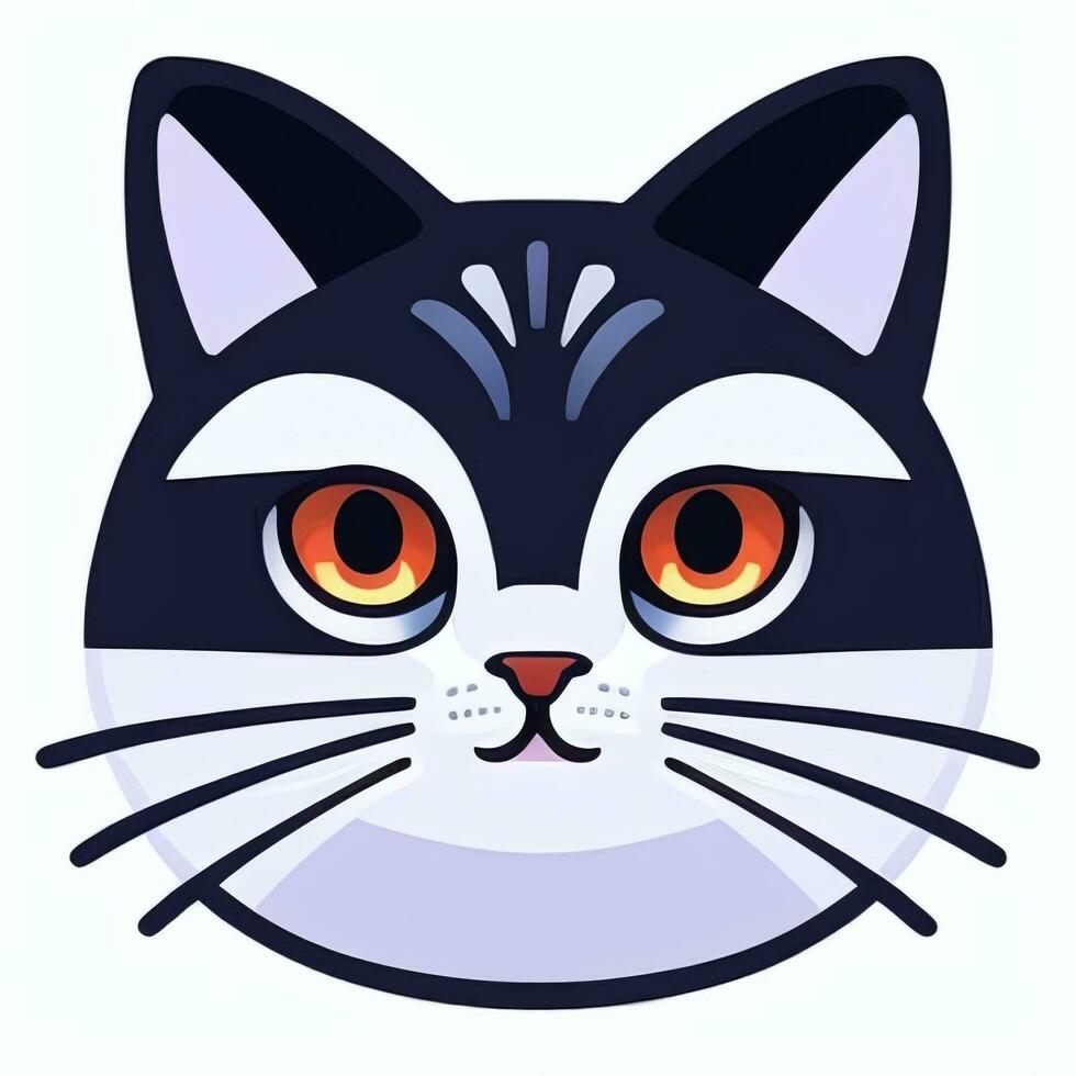 AI generated Cute Cat Avatar Icon Clip Art Sticker Decoration Simple Background photo