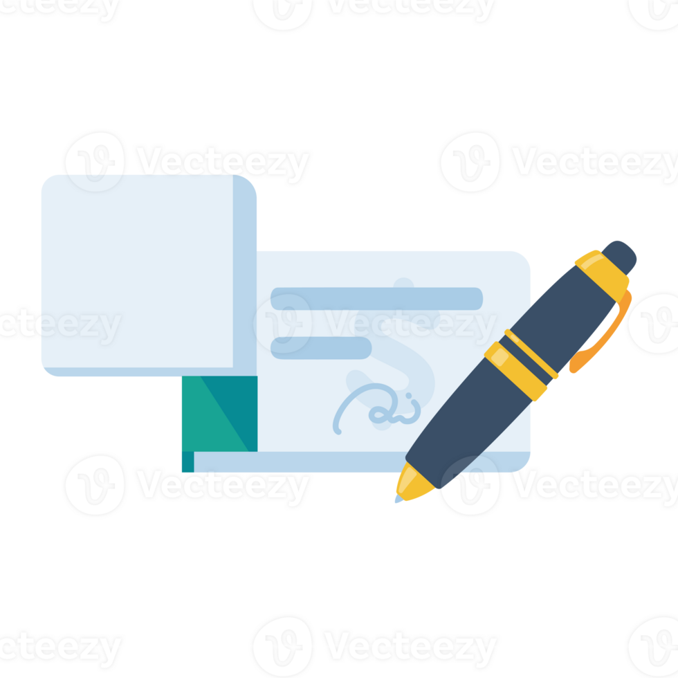 Pen to write checks and pay orders. Concept of spending money with credit png