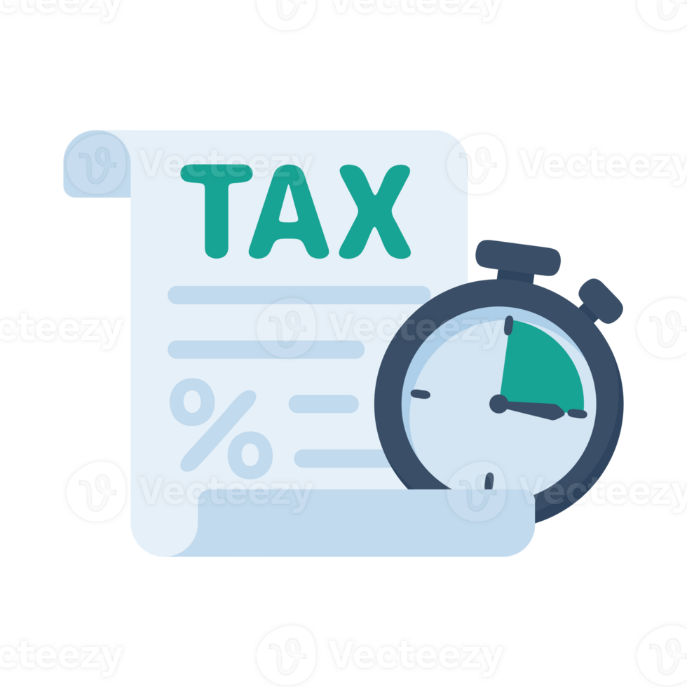 tax document icon Tax filing documents with stopwatch Tax filing schedule png