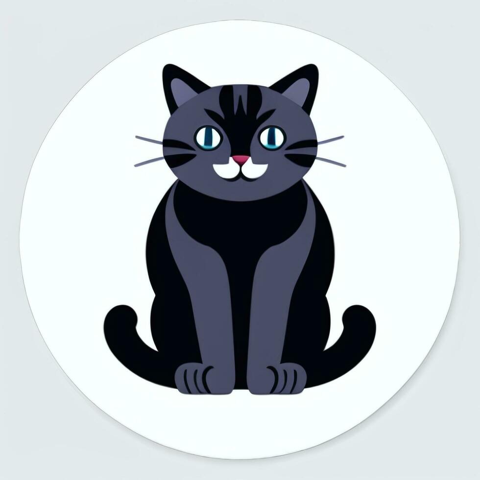 ai generado linda gato avatar icono acortar Arte pegatina decoración sencillo antecedentes foto