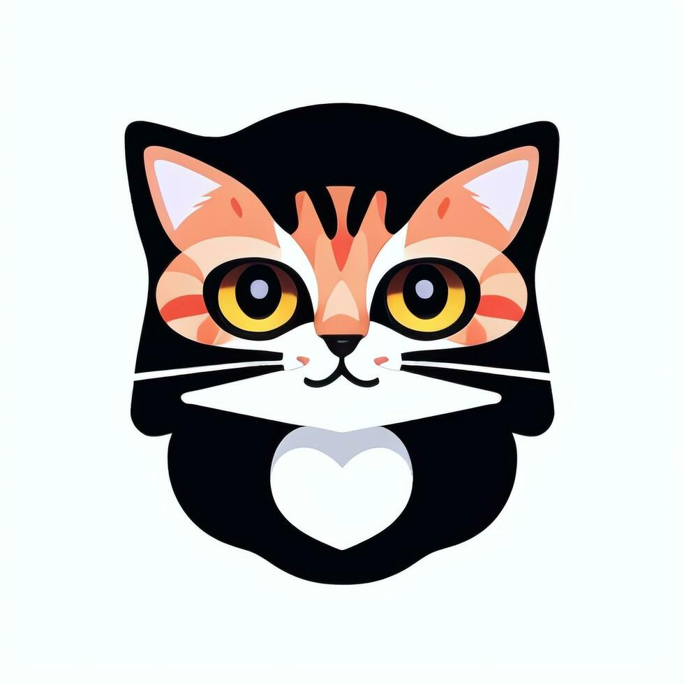 ai generado linda gato avatar icono acortar Arte pegatina decoración sencillo antecedentes foto