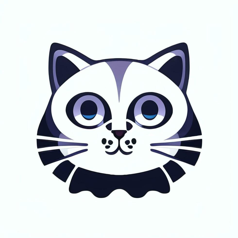 AI generated Cute Cat Avatar Icon Clip Art Sticker Decoration Simple Background photo