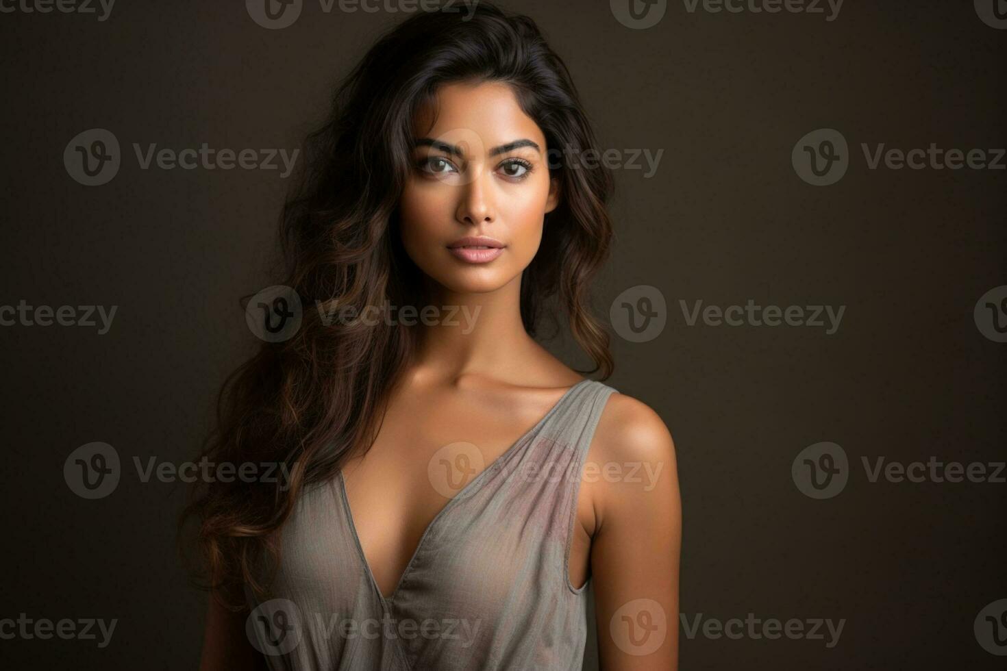 beautiful indian nationality woman model portraits looking at camera photo