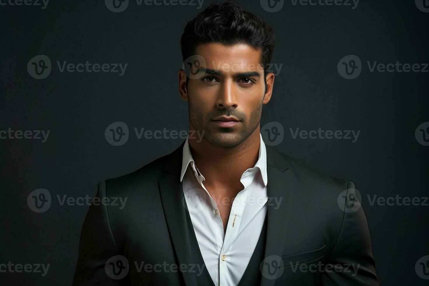 handsome indian nationality man model portraits looking at camera photo