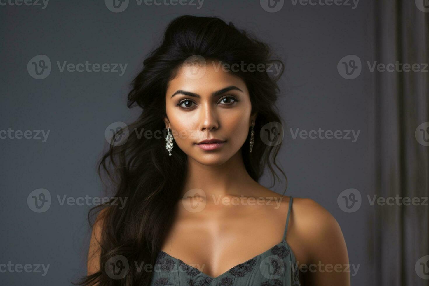 beautiful indian nationality woman model portraits looking at camera photo