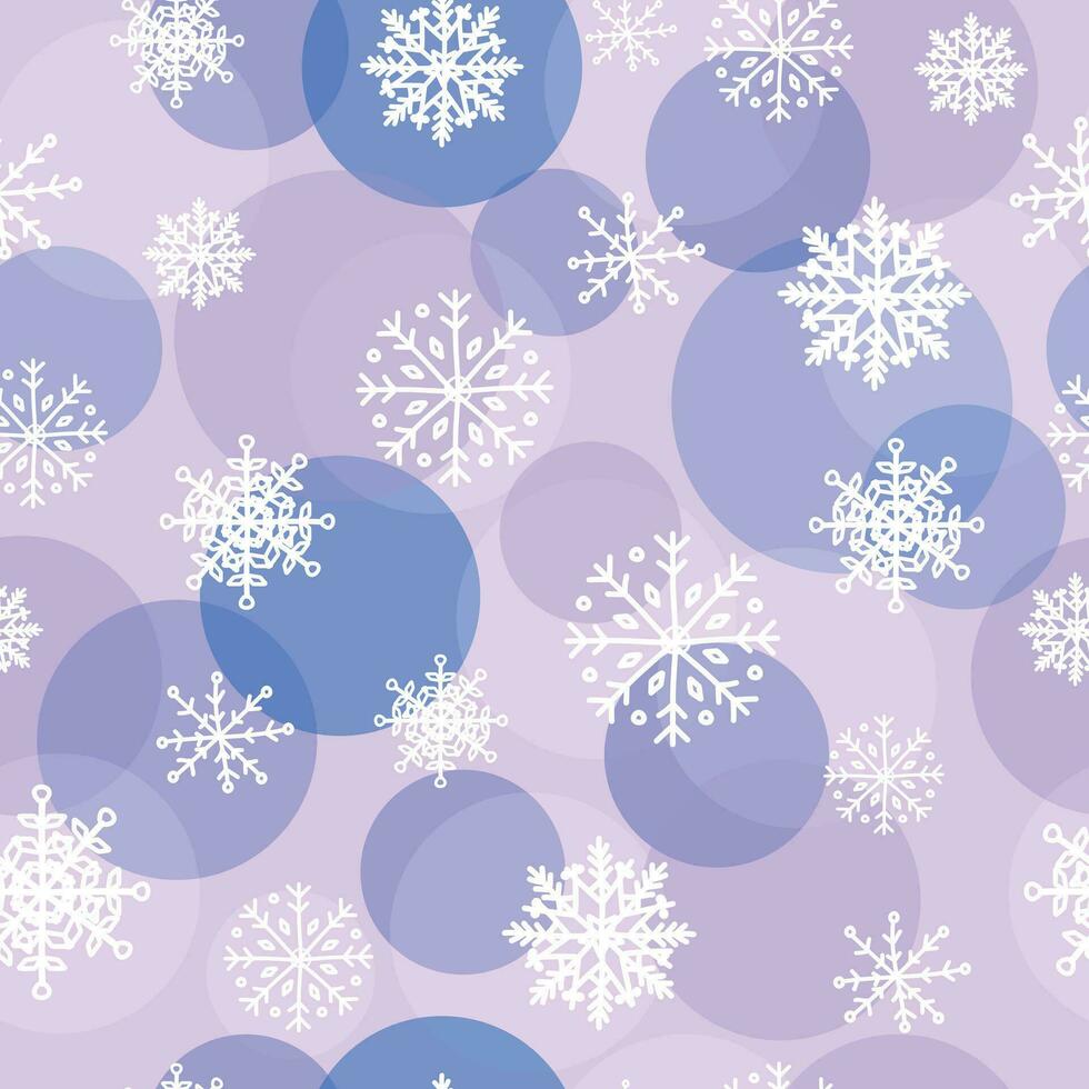 Winter background. Winter seamless pattern with snowflakes in lilac color. vector