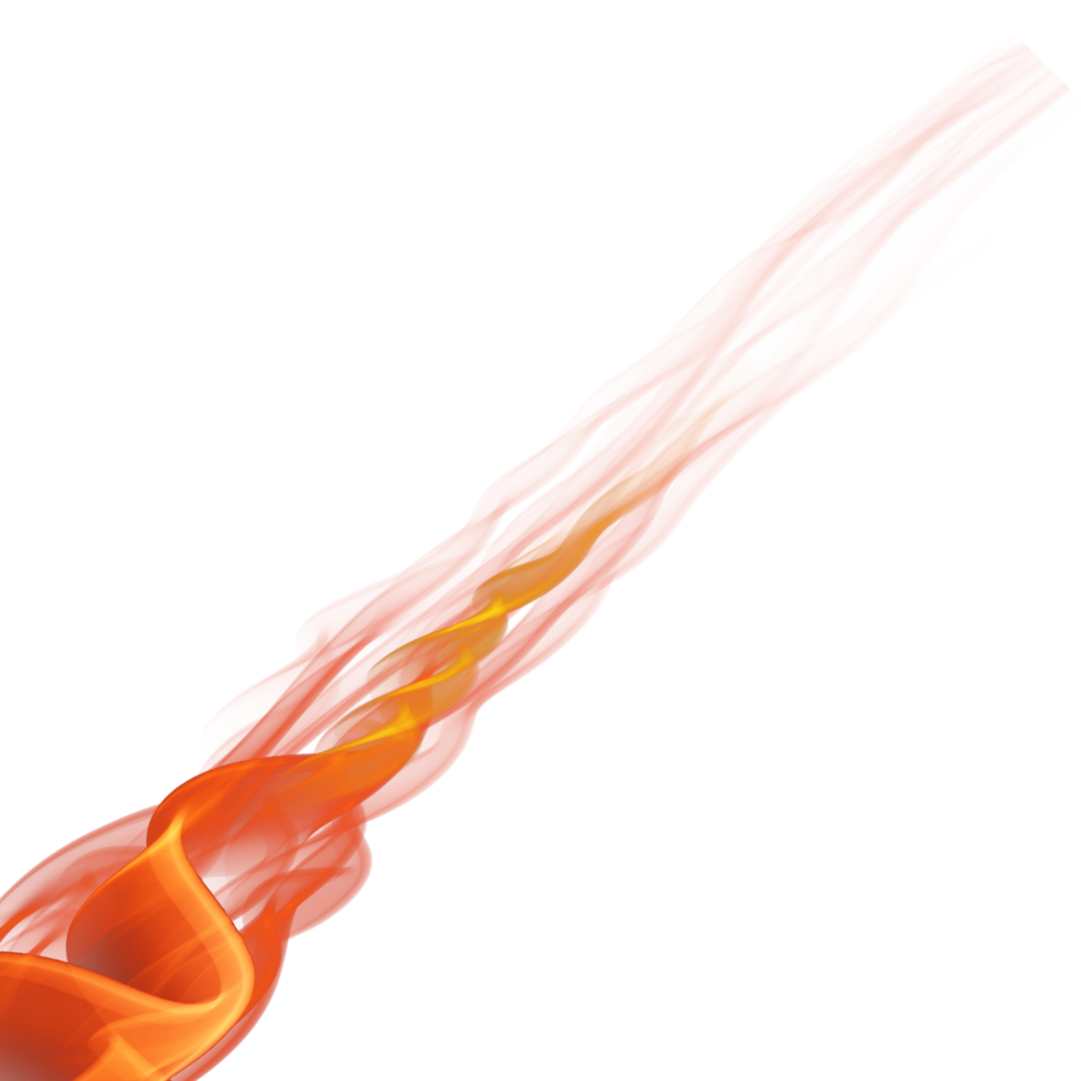 Orange flame on a transparent background. Abstract background png