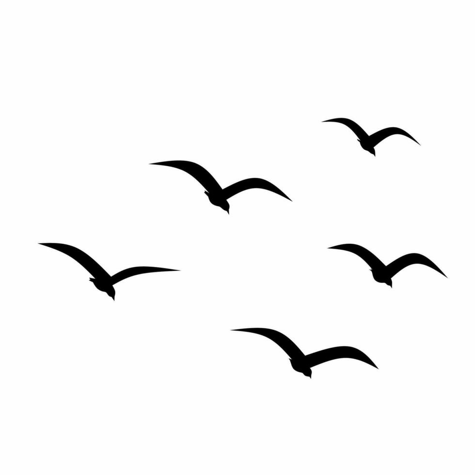 Birds flock silhouette vector. Birds flock silhouette can be used as icon, symbol or sign. Birds flock icon for design related to animal, wildlife or landscape vector