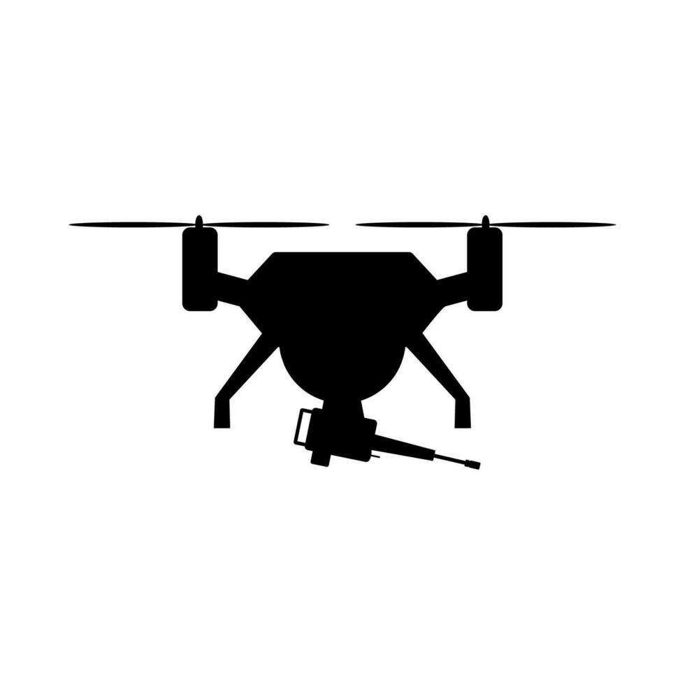 Attack drone silhouette vector. Military drone silhouette can be used as icon, symbol or sign. Attack drone icon vector for design of weapon, military, army or war