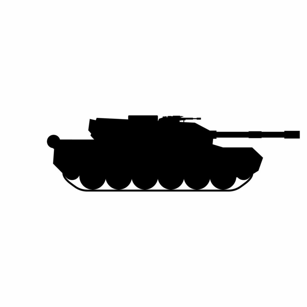 Military tank silhouette vector. Military vehicle silhouette for icon, symbol or sign. Armored tank symbol for military, war, conflict and attack vector