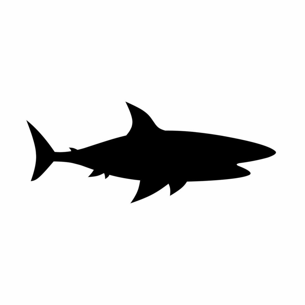 Shark silhouette vector. Shark silhouette can be used as icon, symbol or sign. Shark icon vector for design of ocean, undersea or marine