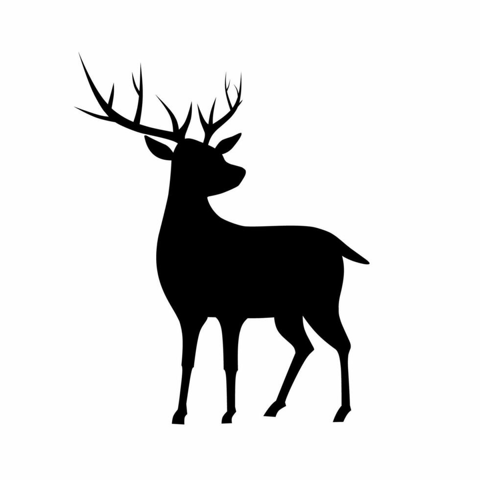 ciervo silueta vector. reno silueta lata ser usado como icono, símbolo o signo. ciervo icono para diseño relacionado a animal, fauna silvestre o paisaje vector